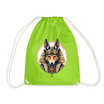 Egyptian Husky Steampunk Style - Drawstring Bag - neon green - Front
