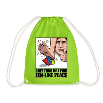 Baustein Schmerz Zen Meme - Turnbeutel - Neongrün - Vorne