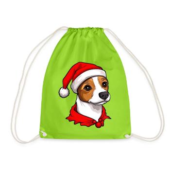 Jack Russell Terrier Noël - Sac de sport léger - vert néon - Devant