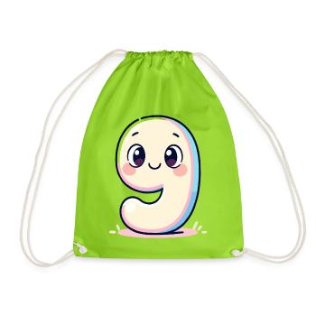 Numéro 9 Pastel souriant - Sac de sport léger - vert néon - Devant