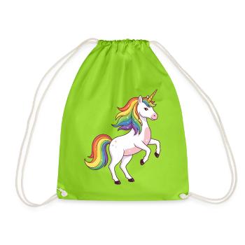 Licorne à crinière arc-en-ciel - Sac de sport léger - vert néon - Devant