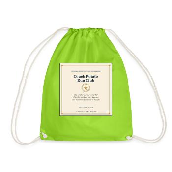 Couch Potato Running Club - Drawstring Bag - neon green - Front