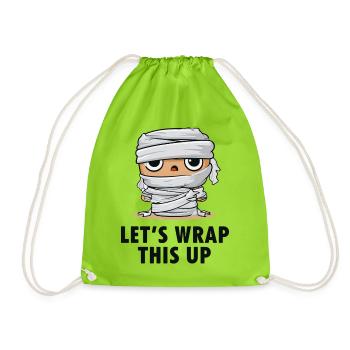 Mumie Cartoon Wrap This Up - Turnbeutel - Neongrün - Vorne