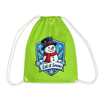 Schneemann Winterzauber - Turnbeutel - Neongrün - Vorne