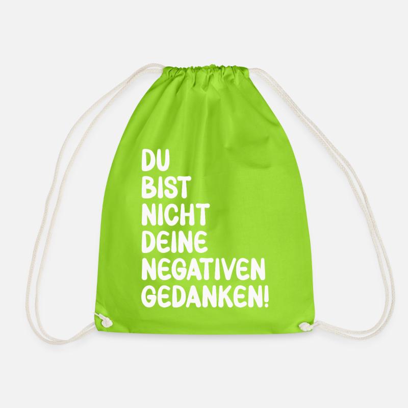 Motivation Spruch Positives Denken - Turnbeutel - Neongrün