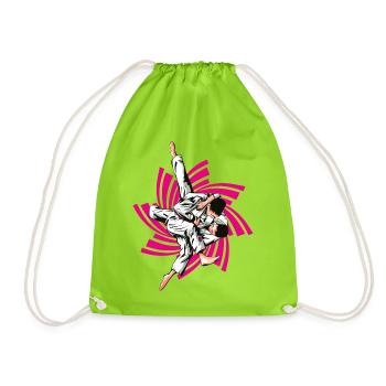Rosa Judo - Turnbeutel - Neongrün - Vorne