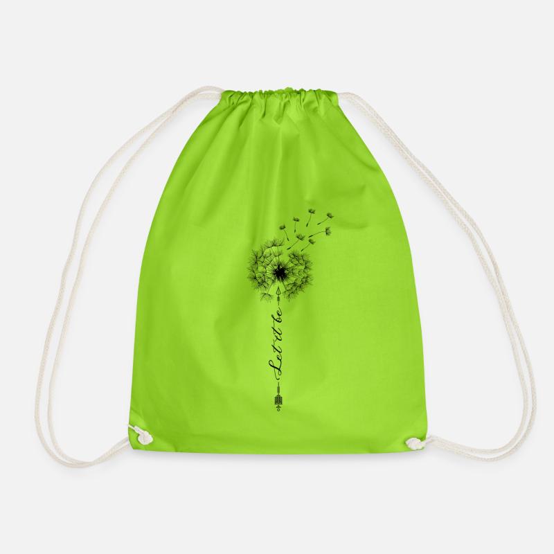 Let It Pusteblume Tattoo Be Pusten Dandelion Just - Turnbeutel - Neongrün