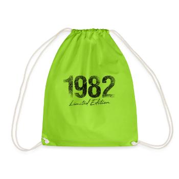 Geburtstag 1982 Limited Edition Geschenk Used Cool - Turnbeutel - Neongrün - Vorne