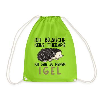 Lustiges Afrikanischer Weißbauchigel Igel Kostüm - Turnbeutel - Neongrün - Vorne