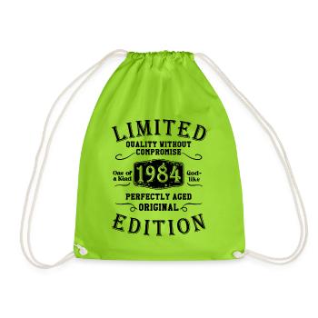 Birthday 1984 Limited Edition Gift Used Cool - Drawstring Bag - neon green - Front