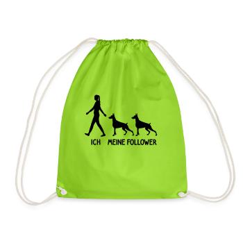 Ich Meine Follower Dobermann Hund Hunde Züchter - Turnbeutel - Neongrün - Vorne
