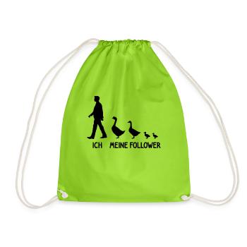 Ich Meine Follower Gänse Liebhaber Gans Züchter - Turnbeutel - Neongrün - Vorne