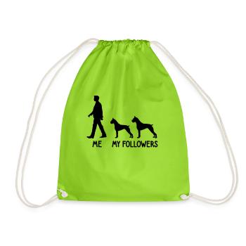 I My Followers Boxer Dog Dog Breeder - Drawstring Bag - neon green - Front