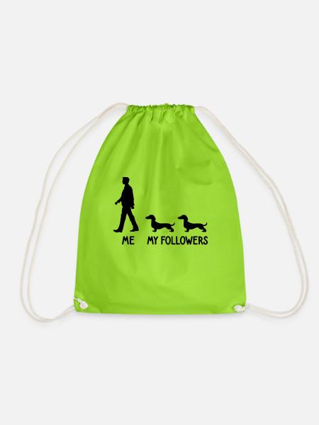 Ich Meine Follower Dackel Hund Hunde Züchter - Turnbeutel - Neongrün
