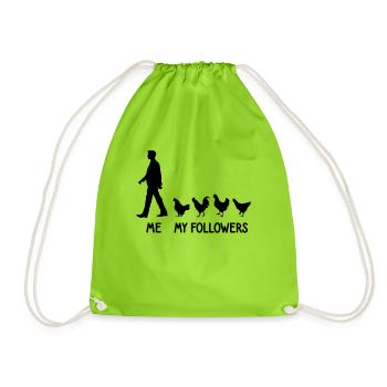 I Mean Followers Chicken Chicken Grower Eggs - Drawstring Bag - neon green - Front