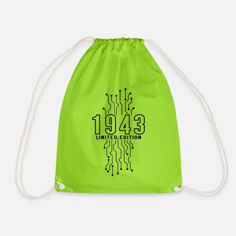 Birthday 1943 Gaming Limited Edition Gamer - Drawstring Bag - neon green