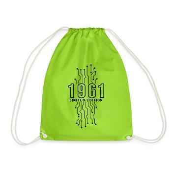 Birthday 1961 Gaming Limited Edition Gamer - Drawstring Bag - neon green - Front