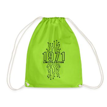 Geburtstag 1971 Gaming Limited Edition Gamer - Turnbeutel - Neongrün - Vorne
