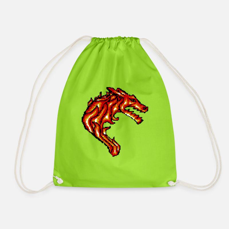 Pixel Drache - Turnbeutel - Neongrün