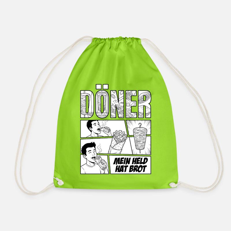 Döner Held – Comic - Turnbeutel - Neongrün
