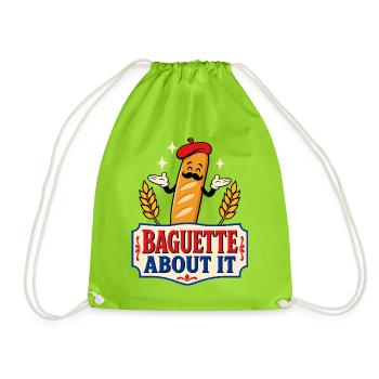 Baguette About It – Humour français - Sac de sport léger - vert néon - Devant