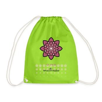 MAÎTRESSE. MERCI. MERCI MAÎTRESSE. CADEAU - Sac de sport léger - vert néon - Devant