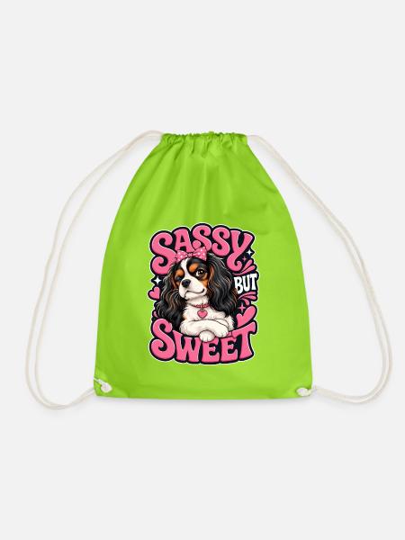 Kavallerier King Charles Spaniel - Turnbeutel - Neongrün