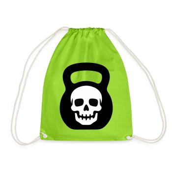 Totenkopf Kettlebell Logo - Turnbeutel - Neongrün - Vorne
