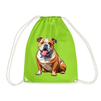 Bulldoggen-Hundesitting - Turnbeutel - Neongrün - Vorne