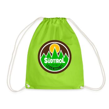 Südtirol Meine Leidenschaft Dolomiten Berge - Turnbeutel - Neongrün - Vorne