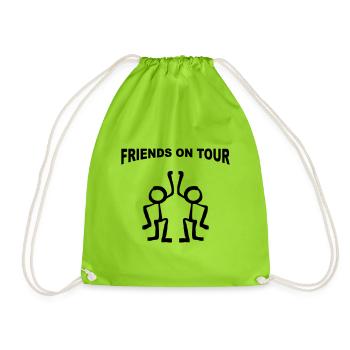 Freund Freunde Freundschaft Friends on Tour - Turnbeutel - Neongrün - Vorne