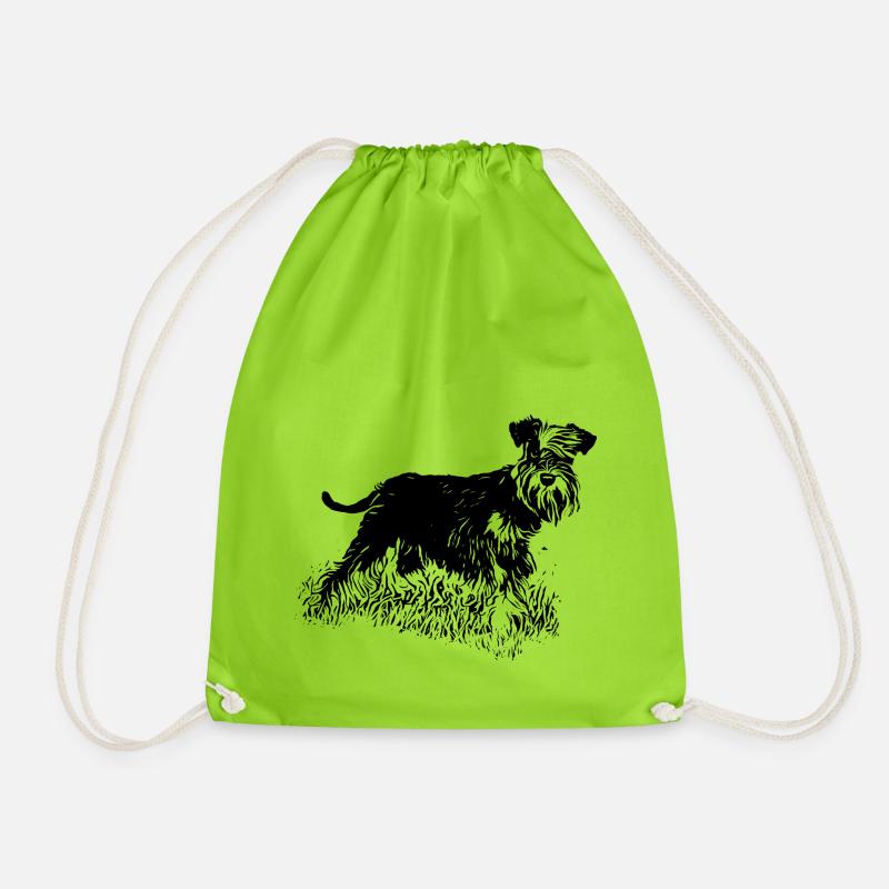 Chiens schnauzer miniatures - Sac de sport léger - vert néon
