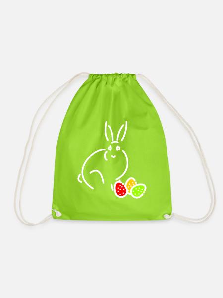 Osterhase - Turnbeutel - Neongrün