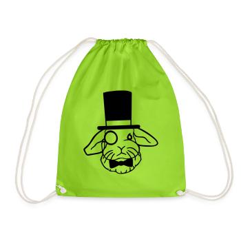 Mr. Bunny Gentleman Chapeau haut de forme Monocle Lunettes - Sac de sport léger - vert néon - Devant