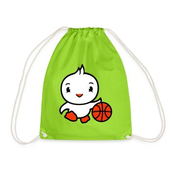 oiseau basket-ball jouer amusant ballon sports dribble - Sac de sport léger - vert néon - Devant