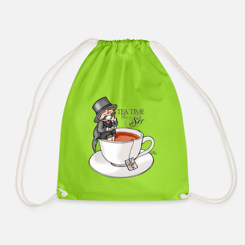 tea time like a Sir with Earl Grey - Turnbeutel - Neongrün