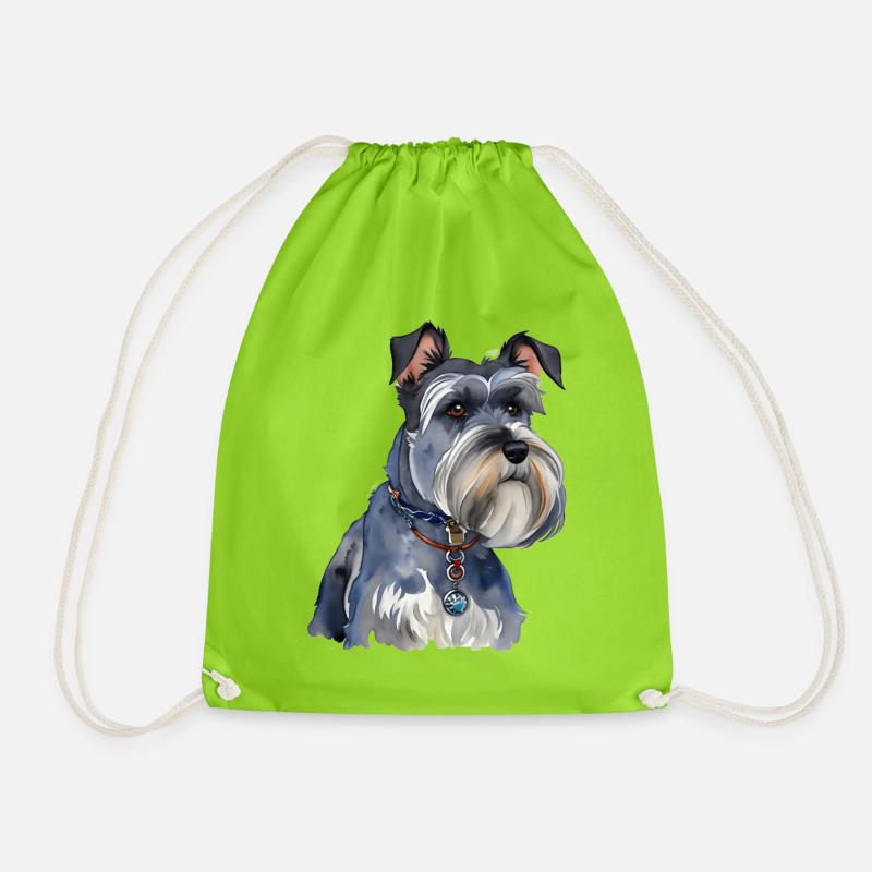 Schnauzer - Turnbeutel - Neongrün