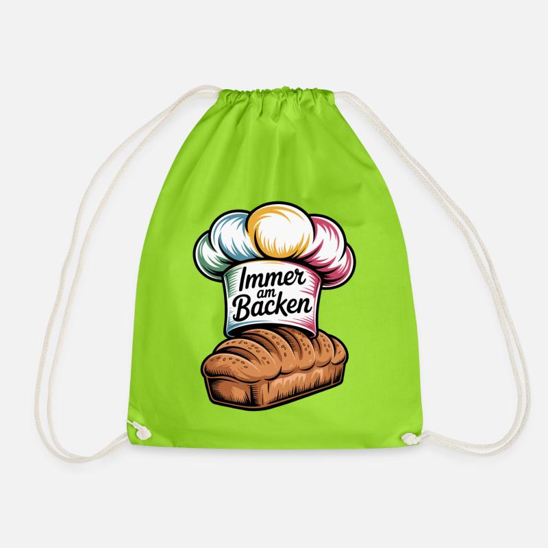 Backen Essen & Genuss Witz - Turnbeutel - Neongrün