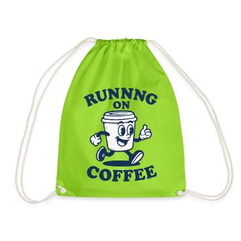 Laufen auf Kaffee - Turnbeutel - Neongrün - Vorne