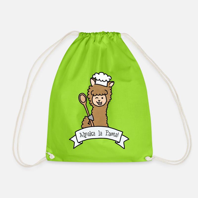 Alpaka la Pasta! - Turnbeutel - Neongrün