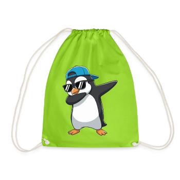 Dessins animés de lunettes de soleil Penguin à appliquer à la perfection - Sac de sport léger - vert néon - Devant