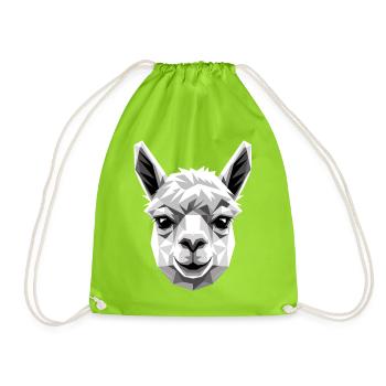 Alpaca Sweet Llama Farm Life Is Better With Alpacas - Drawstring Bag - neon green - Front