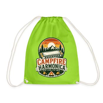 Instrument : Harmonica, Musique de feu de camp, Harmonica - Sac de sport léger - vert néon - Devant