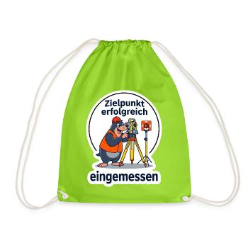 Vermesser Vermessung Techniker Geodät T-Shirt - Turnbeutel - Neongrün - Vorne