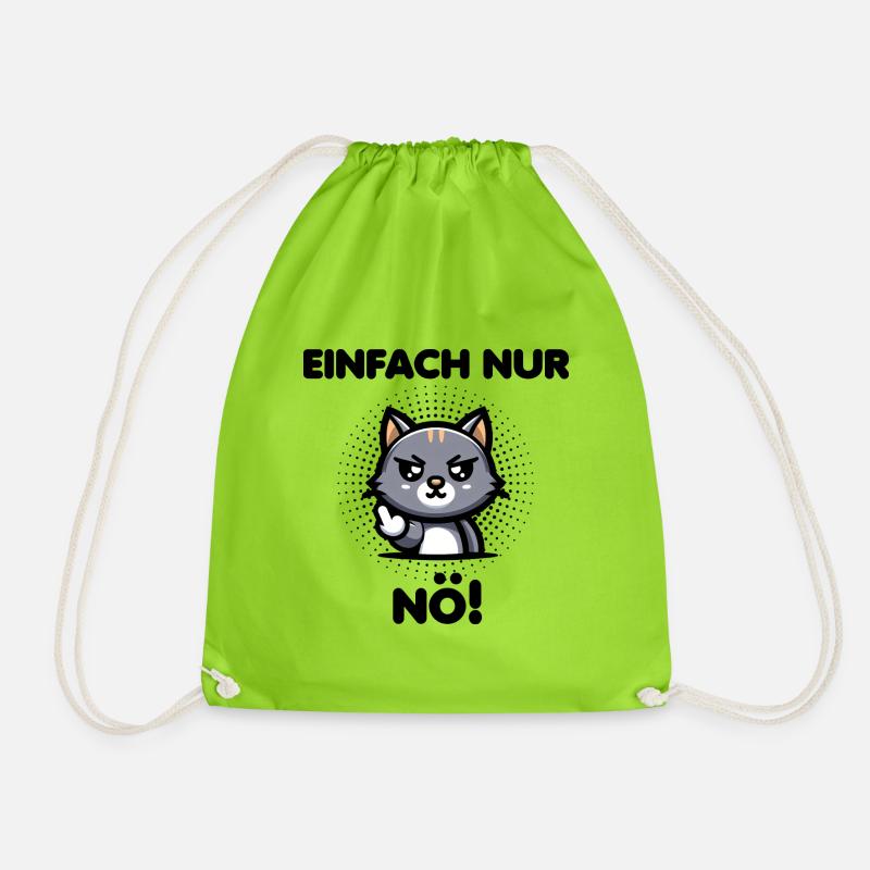 Einfach nur Nö! witziger sarkastischer Spruch - Turnbeutel - Neongrün
