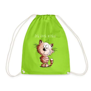 Je ne chat pas je chat motif BD cadeau - Sac de sport léger - vert néon - Devant