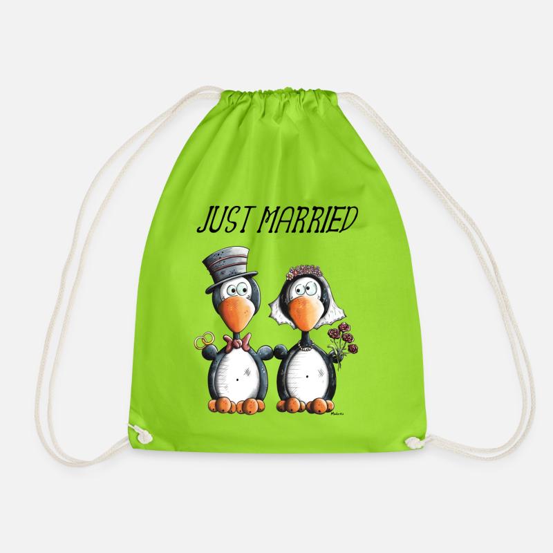 Just Married Penguins - Sac de sport léger - vert néon