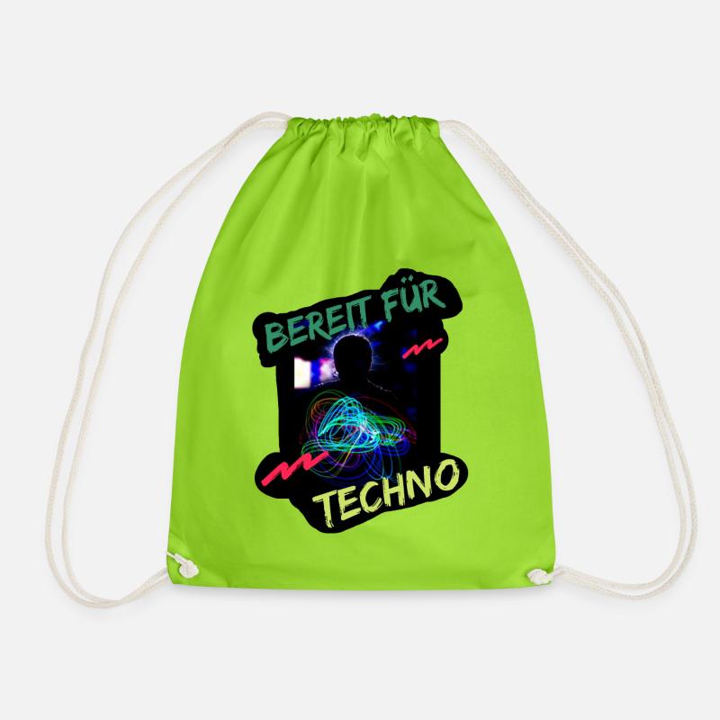 Bereit für Techno - Turnbeutel - Neongrün
