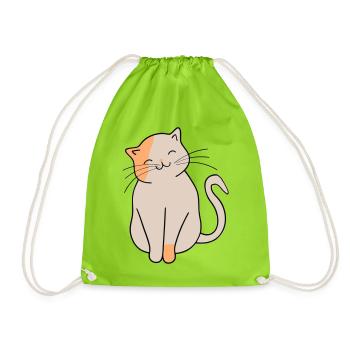 Katze - Turnbeutel - Neongrün - Vorne