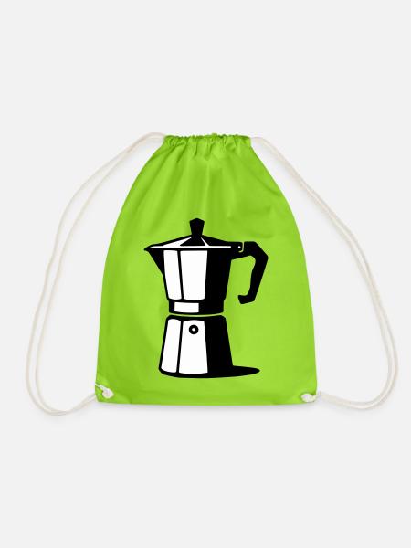 Espresso Kanne - Turnbeutel - Neongrün